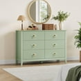 thumbnail image 1 of QinaQin Recessed Patterned Dressing Table for Bedroom, 47.2 Inches Wide, 6 Drawers, Made Of Wood, Modern Style, Suitable for Storage In Living Room, Hallway, Or Entryway, 1 of 8