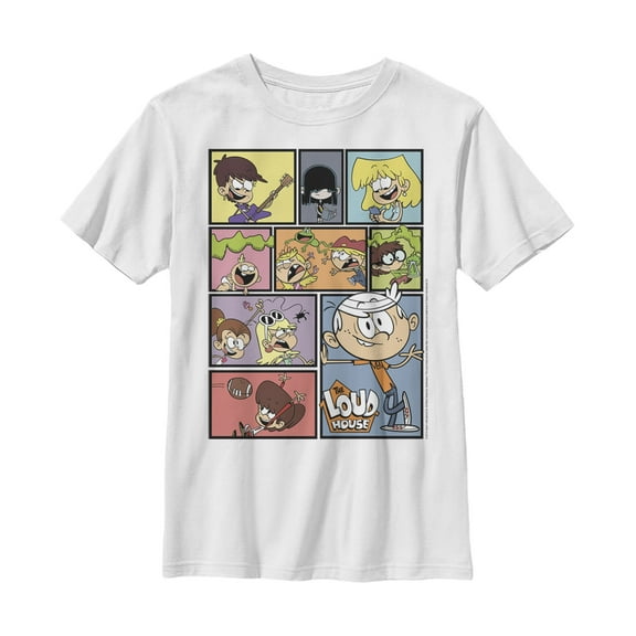 Boy's The Loud House Family Panels  Graphic Tee White Medium