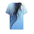 thumbnail image 5 of Blue Women's Short Sleeve T-shirt, Women'S Fashion Casual Floral Print Button Down Short Sleeve Top T Shirt,Women's Short sleeve T-shirt XXL, 5 of 5