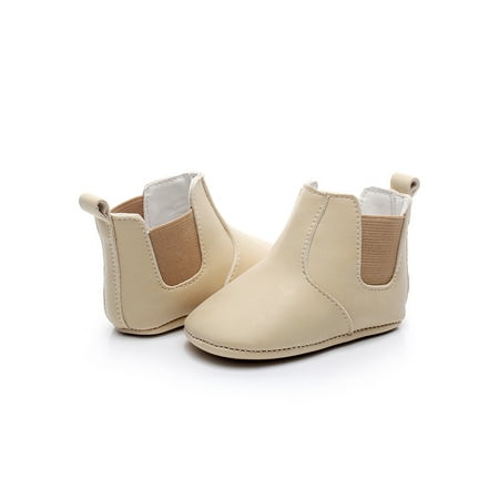 

Rotosw Toddler Baby Boots Elastic Crib Shoes Pull On Ankle Boot Girls Boys Walking Shoe Infant Lightweight Soft Sole Slippers Booties Beige 5C