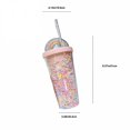thumbnail image 2 of LAMIRO 18.6 Oz Pink Bubble Portable Frozen Magic Slushie Cup Plastic Tumbler, 2 of 7