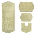 thumbnail image 2 of Home Weavers Waterford Collection 100% Cotton Non-Slip Bathroom Rug Set Machine Washable Bathroom Rug, Bath Rug, U Shaped Contour, Runner, Green Color 4 Piece Bath Rug set, 2 of 8