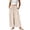 Beige# casual pants for women, variant on Women's Palazzo Pants for Petite Loose Fit Comfy Wide Leg Pants Casual Elastic Drawstring Elastic Waisted Summer Trousers with Pockets Light Blue XL