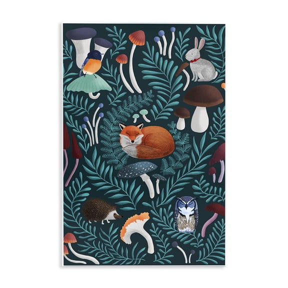 Woodland Animals & Botanical Sprigs Wall Plaque Art, design by Metka Hiti