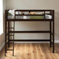 thumbnail image 2 of Tcbosik Loft Bed Twin Size with Ladder and Guardrail, Wood Bed Frame for Bedroom, Espresso, 2 of 9