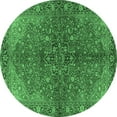 thumbnail image 1 of Ahgly Company Indoor Round Persian Emerald Green Traditional Area Rugs, 4' Round, 1 of 4