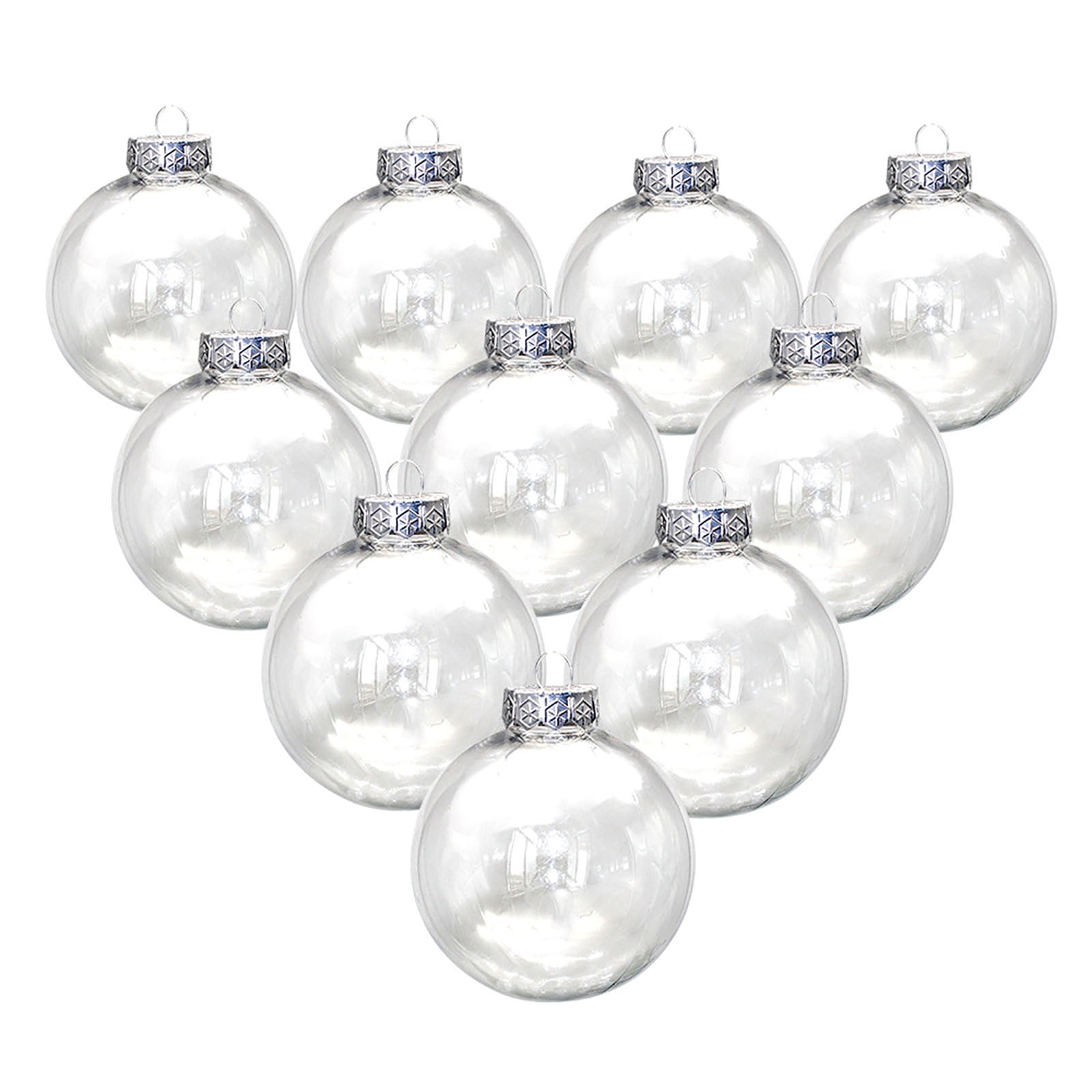 Matoen 12 Pcs Clear Plastic Fillable Balls Ornament, 2.36/3.14/3.94 Inch Transparent Ornaments Shatterproof Christmas Balls for Christmas, Halloween, Birthday, Wedding Decor, DIY Crafts Decorations
