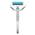 thumbnail image 3 of Clara Pucci 14K White Gold 3.84ct Turquoise Halo Ring for Women, 3 of 8
