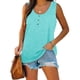 thumbnail image 2 of Gibobby Blusas Manga Larga Mujer Camiseta sin mangas Henley para mujer, cuello redondo, sin mangas, túnica, , con botones, para verano（Azul， L), 2 of 5
