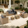 thumbnail image 2 of Merluxy 5-Piece Patio Sofa Set with Coffee Table, Outdoor Conversation Set for Balcony/Poolside, 2 of 9