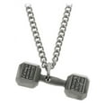 thumbnail image 3 of Men's Antique Finish Dumbbell Necklace-Romans 8:37 by Shields of Strength, 3 of 4