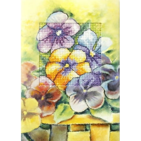UPC: 5906735259841 | Complete cross stitch kit – greetings card Pansies 6213