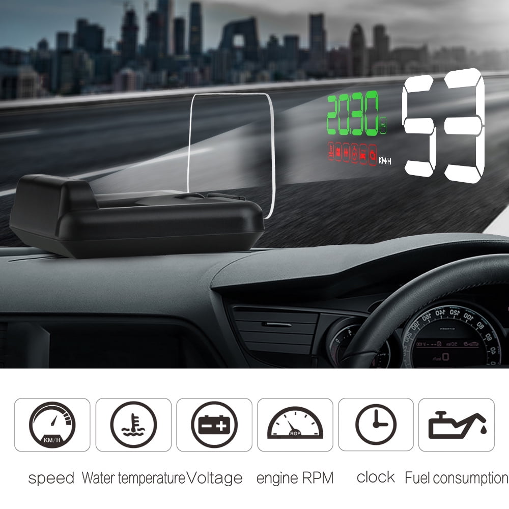 On The Dashboard On The Windshield. GPS Dual System Headup Display