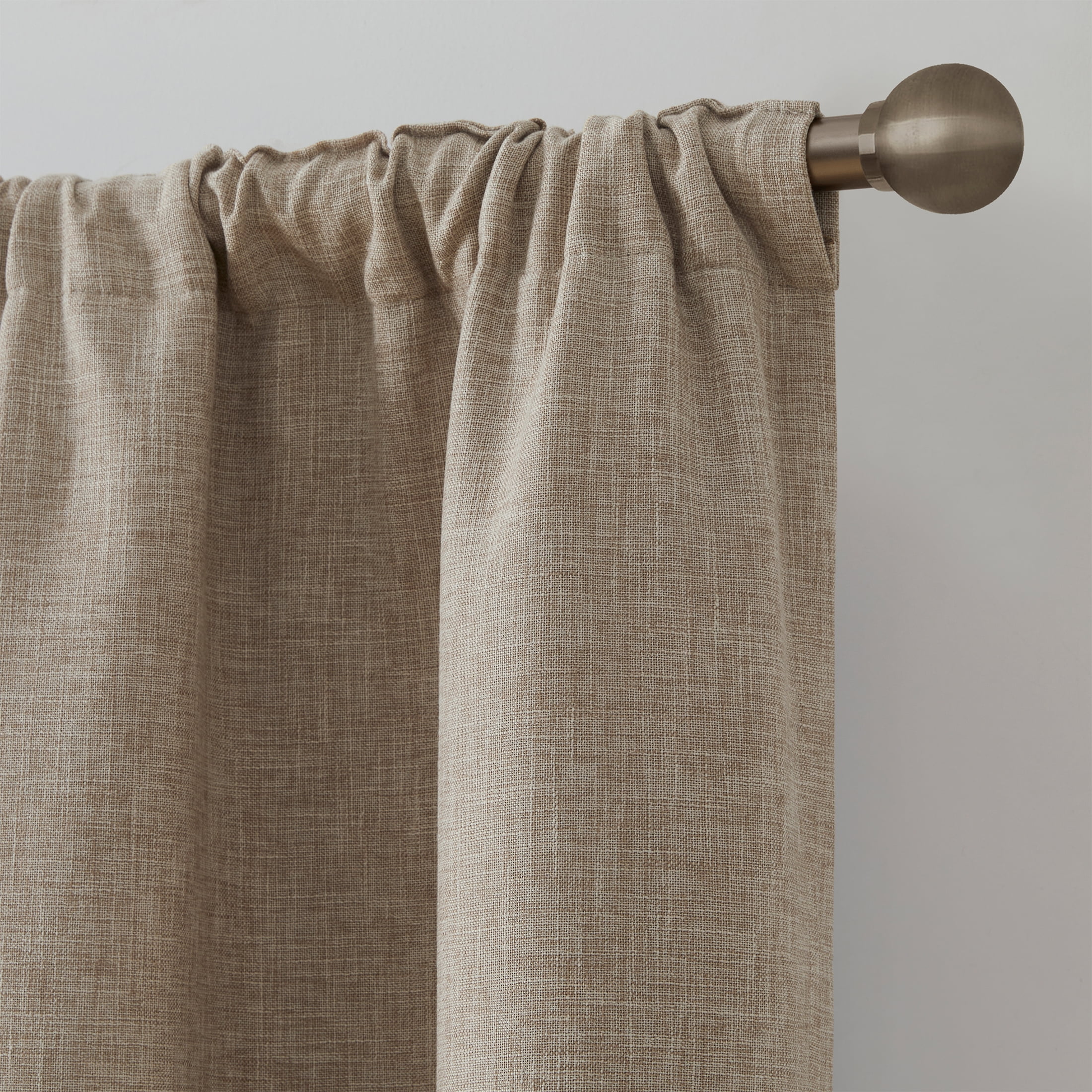 My Texas House Solid White Pepper Rod Pocket Back Tab Blackout Curtain Panel, 52" x 108"