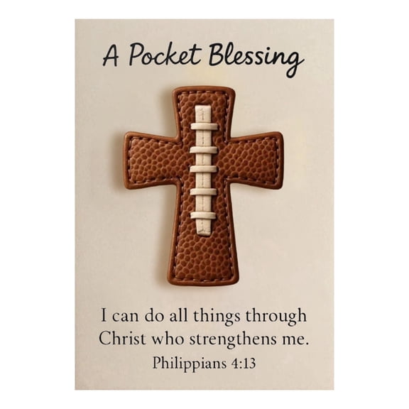 A Pocket Blessing, Baseball Football Softball Cross Edition, Handmade Pocket-Sized Cross Gift for Christian Athletes, Inspirational Token for Teams & Youth Group Encouragement Decor