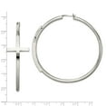 thumbnail image 3 of White Stainless Steel Earring Hoop Women'S Polished Large Cross Earrings, 3 of 3