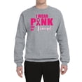 thumbnail image 2 of I Wear Pink for My Friends Survivor Awareness Unisex Crewneck Graphic Sweatshirt, Heather Grey, Large, 2 of 3
