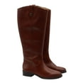 thumbnail image 4 of INC Womens Brown Round Toe Zip-Up Leather Boots 7.5, 4 of 13