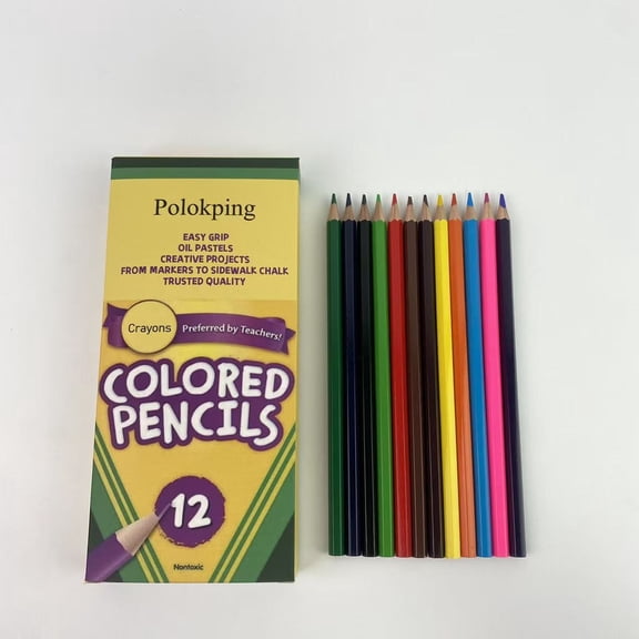 Polokping Crayons, Indoor Activities At Home, 12 Assorted Colors