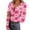 Hot Pink, variant on Tbopshirt Womens Tops V-Neck Button Down Stretch Casual Long Sleeve Valentine's Day Heart Print Slim Fit Graphic,L
