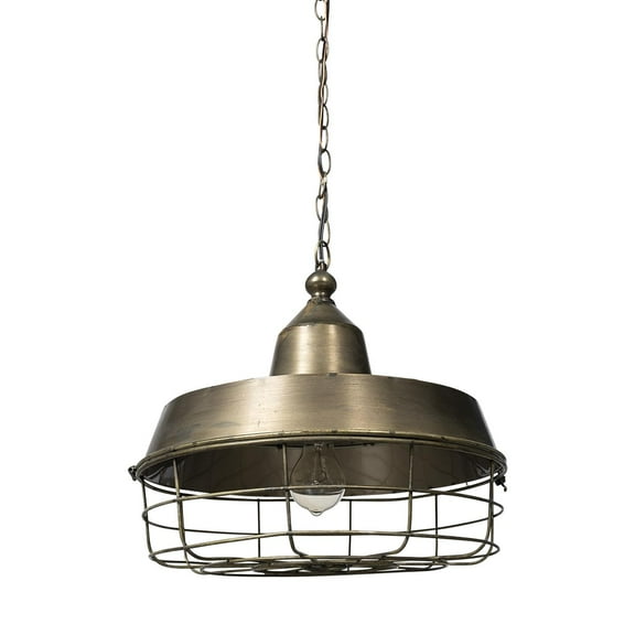 Mercana Furniture Tahla 14x 14.5 Gold Toned Metal Cage Pendant Light