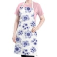 thumbnail image 5 of Pioneer Flower Floral Print Pattern Apron for Women and Men, Cotton Linen Waterproof with Pockets, Adjustable, 33x27 Inch for Kitchen, Gardening, BBQ, Salon, 5 of 6