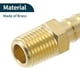 thumbnail image 5 of Conectores de manguera de latón 3/8" 1/4"NPT macho recto para aire, agua, aceite, gas, combustible 2 piezas tono dorado, 5 of 6