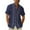 AS19-Dark Blue, variant on Lumtrix Mens Summer Striped Cuban Guayabera Shirts Button Down Short Sleeve Vintage Beach Hawaiian Shirts Black 2XL