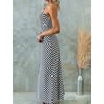 thumbnail image 5 of Women's One Shoulder Striped Maxi Dress Asymmetrical Design With 100% Polyester Fabric Perfect For Summer Evenings, 5 of 6
