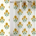 thumbnail image 2 of Vargottam Floral Block Print Sheer Curtains for Tall Doors & Windows - Set of 2, 90", Grommet Top, Printed Georgette Light Filtering Panels for Home Decor, 2 of 9