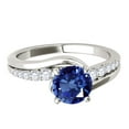 thumbnail image 2 of Aonejewelry 1.15 Ct. Halo Sapphire and Diamond Engagement Ring Crafted In 14k Solid White Gold, 2 of 4