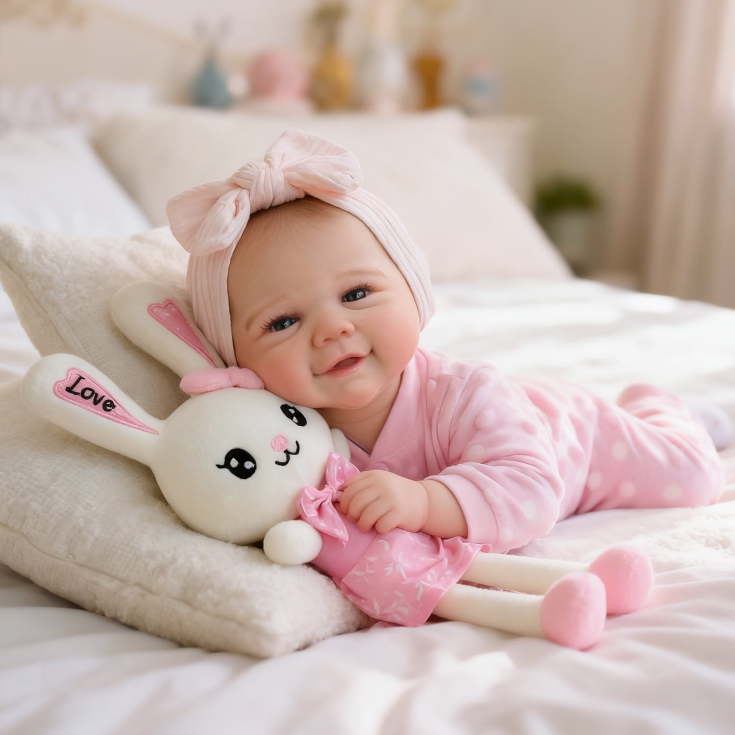 iCradle 18 Inch 45cm Lifelike Reborn Baby Dolls Girl Soft Full Body Vinyl Realistic Newborn Babies Girl That Look Real Babies Reborn Doll Hand Painted Hair Handmade Birthday Gift for Kids Age 3+