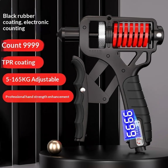 Adjustable Hand Grip Strengthener 5-165 kg (11-364 lbs) with Electronic Counter, Dual-Spring Forearm Trainer, Non-Slip TPR Handle for Home Gym Fitness Hand Recovery(wwx)