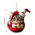 thumbnail image 3 of 2Pcs 2D Acrylic Funny Cat Christmas Tree Ornament Cat Acrylic Ornament Acrylic Double Printing Funny Christmas Pendant Christmas White Elephant Gift 2D Fun Pendant Hangs, 3 of 7
