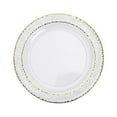 BalsaCircle 10 Clear 7.5" Round Plastic Salad Plates Gold Hammered Trim Disposable Tableware ...