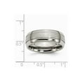 thumbnail image 2 of Titanium Grooved 8mm Brushed Polished Band Ring - Size 12.5, 2 of 2