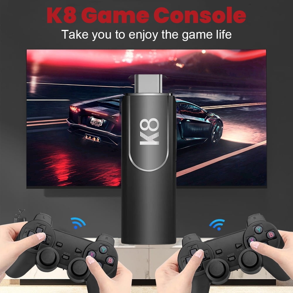 ZYTKWT K8 Video Game Console - 4K HDMI, 2.4G Wireless Controllers, 64GB, 40,000+ Games, 40+ Emulators, Portable Game Stick