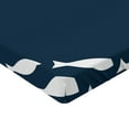 thumbnail image 2 of Ambesonne Sealife Fitted Sheet, Ocean Navy Fish Circle, King Size, Navy Blue and White, 2 of 3