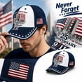 thumbnail image 5 of JULMCOMO 9/11 25th Anniversary Baseball Cap 2001-2026 Never Forget American Flag Hat Contrast Color Adjustable Patriotic Hat for Unisex B, 5 of 6