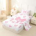 thumbnail image 2 of Erosebridal Girly Pink Bow Twin Sheet Sets, Cute Princess Cartoon Bedding, 3 Pieces, 2 of 5
