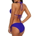 thumbnail image 6 of Cathalem Sexy Swimsuits for Women Sexy Bikinis for Women 2 Piece Bikini Spaghetti Strap Swimsuits Solid Color Bathing Swimwear Triangle Bathing Suit (Blue,L), 6 of 7