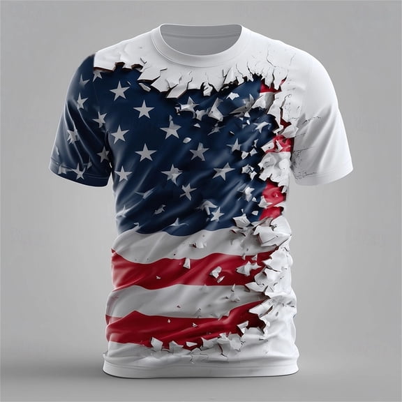 Men's 250 Anniversary Usa Flag Print 4th of July Shirt 250th Anniversary USA Shirt, United States Marine Corps 250th Birthday Star Stripes T-Shirt Tee