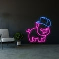 thumbnail image 2 of Handmadetneonsign Cowboy Pig Led Sign, Pig Cowboy Led Lights, Pig Cowboy Neon Sign, Custom Neon, 2 of 4
