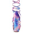 thumbnail image 4 of Sandalias con Cordones Tacón Ancho Plataforma Colorida Allegra K Azul Rosa 36, 4 of 7