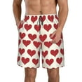 thumbnail image 2 of Uemuo Love Pattern Men's Swim Trunks Hawaiian Beach Bathing Suit Swimsuits Beach Quick-Dry Shorts with Pockets-Large, 2 of 9