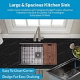 thumbnail image 5 of Strictly Kitchen and Bath Undermount 32 Inch Black Workstation Kitchen Sink with Accessories & Single Strainer Square Drain, 5 of 10