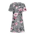 thumbnail image 6 of ClodeEU Womens Summe Ruffle Sleeve V Neck Flowy Dress,Boho Flared Trendy Midi Dress Gray,Womens Plus S, 6 of 6