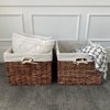 America Basket Handwoven Large Woven Maize Rectangular Storage Baskets (Set of 2) Brown