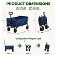 thumbnail image 6 of SHOUFTW Foldable Wagon Cart with Wheels, Portable Utility Carts with Long Flexible Handle, 330 lbs Weight Capacity for Sports, Shopping, Garden & Camping Blue, 6 of 7