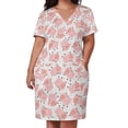 thumbnail image 2 of Pig pink-vestido holgado con bolsillos para mujer ropa informal de lujo para verano, 2 of 6